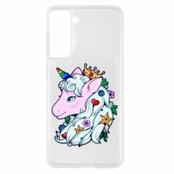 Чехол для Samsung S21 Unicorn Princess - PrintSalon