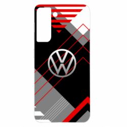 Чехол для Samsung S21 Volkswagen logo and abstraction - PrintSalon