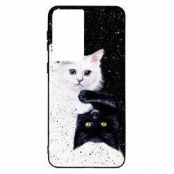 Чехол для Samsung S21 Yin and Yang cats - PrintSalon