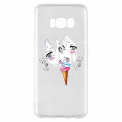 Чехол для Samsung S8 Ahegao girl eating ice cream - PrintSalon
