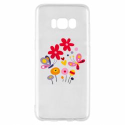 Чехол для Samsung S8 Flowers and Butterflies - PrintSalon