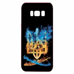 Чохол для Samsung S8 Герб Украины в желто - голубом огнем - PrintSalon