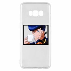 Чехол для Samsung S8 Higashikata Josuke drinking tea - PrintSalon