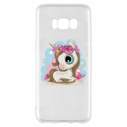 Чехол для Samsung S8 Unicorn with flowers - PrintSalon