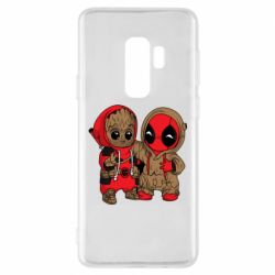 Чехол для Samsung S9+ Baby Groot And Deadpool - PrintSalon