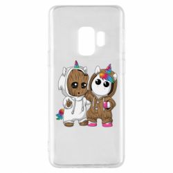 Чехол для Samsung S9 Baby Groot And Unicorn - PrintSalon