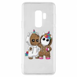 Чехол для Samsung S9+ Baby Groot And Unicorn - PrintSalon