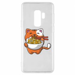 Чехол для Samsung S9+ Cat and Ramen - PrintSalon