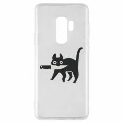 Чехол для Samsung S9+ Cat with a knife - PrintSalon