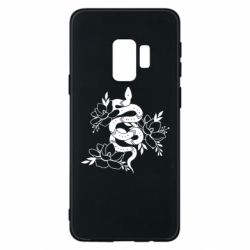 Чехол для Samsung S9 Snake with flowers - PrintSalon