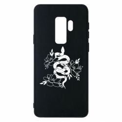 Чехол для Samsung S9+ Snake with flowers - PrintSalon