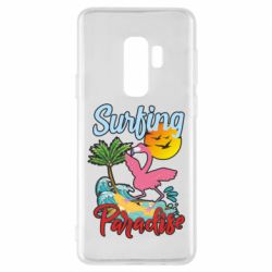 Чехол для Samsung S9+ Surfing Paradise Flamingo - PrintSalon