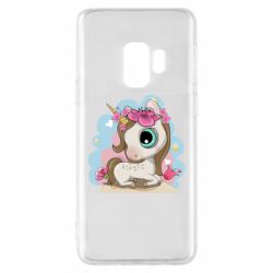 Чехол для Samsung S9 Unicorn with flowers - PrintSalon