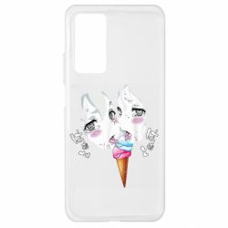 Чехол для Xiaomi Mi 10T/10T Pro Ahegao girl eating ice cream - PrintSalon