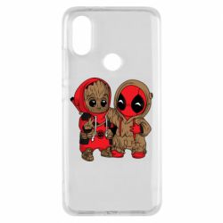 Чехол для Xiaomi Mi A2 Baby Groot And Deadpool - PrintSalon