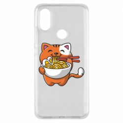 Чехол для Xiaomi Mi A2 Cat and Ramen - PrintSalon