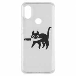 Чехол для Xiaomi Mi A2 Cat with a knife - PrintSalon