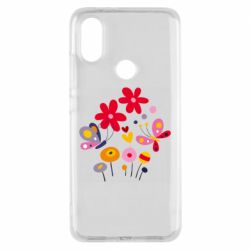 Чехол для Xiaomi Mi A2 Flowers and Butterflies - PrintSalon