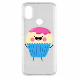 Чехол для Xiaomi Mi A2 Funny cupcake with smile - PrintSalon