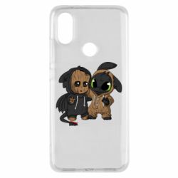 Чехол для Xiaomi Mi A2 Groot And Toothless - PrintSalon