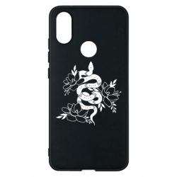 Чехол для Xiaomi Mi A2 Snake with flowers - PrintSalon