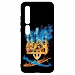 Чохол для Xiaomi Mi10 / 10 Pro Герб Украины в желто - голубом огнем - PrintSalon