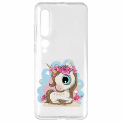 Чехол для Xiaomi Mi10/10 Pro Unicorn with flowers - PrintSalon