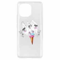 Чехол для Xiaomi Mi11 Ahegao girl eating ice cream - PrintSalon