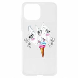 Чехол для Xiaomi Mi11 Lite Ahegao girl eating ice cream - PrintSalon