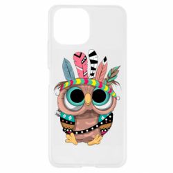 Чехол для Xiaomi Mi11 Lite Little owl with feathers - PrintSalon