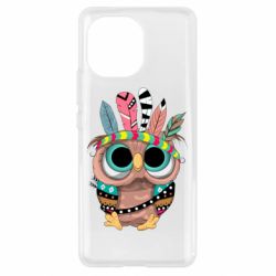 Чехол для Xiaomi Mi11 Little owl with feathers - PrintSalon