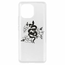 Чехол для Xiaomi Mi11 Snake with flowers - PrintSalon