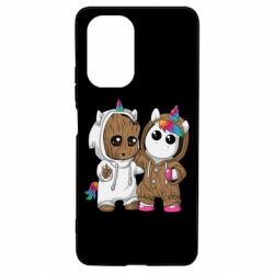 Чехол для Xiaomi Poco F3/K40 Baby Groot And Unicorn - PrintSalon