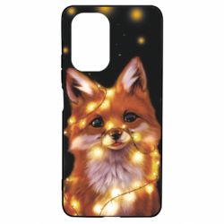 Чохол для Xiaomi Poco F3/K40 Fox And Christmas Lights - PrintSalon