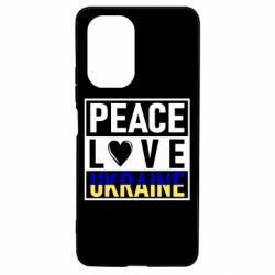 Чехол для Xiaomi Poco F3/K40 PEACE LOVE UKRAINE - PrintSalon
