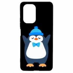 Чехол для Xiaomi Poco F3/K40 Penguin in a hat - PrintSalon