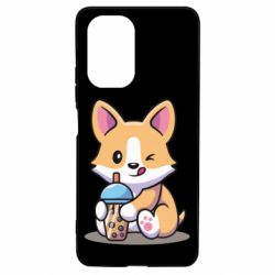 Чехол для Xiaomi Poco F3/K40 Собачька пьет боба ти - PrintSalon