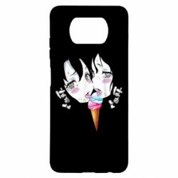 Чехол для Xiaomi Poco X3 Ahegao girl eating ice cream - PrintSalon
