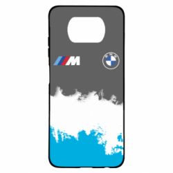 Чехол для Xiaomi Poco X3 BMW logo and gray background - PrintSalon