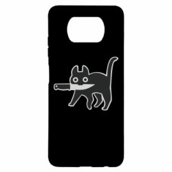 Чехол для Xiaomi Poco X3 Cat with a knife - PrintSalon