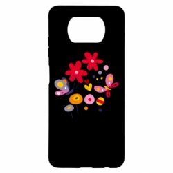 Чехол для Xiaomi Poco X3 Flowers and Butterflies - PrintSalon