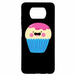 Чехол для Xiaomi Poco X3 Funny cupcake with smile - PrintSalon