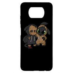 Чехол для Xiaomi Poco X3 Groot And Toothless - PrintSalon