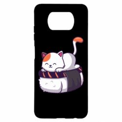 Чехол для Xiaomi Poco X3 Котик. Суши-кровать - PrintSalon