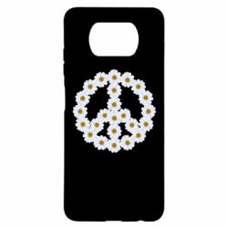Чехол для Xiaomi Poco X3 Знак мира из ромашек - PrintSalon
