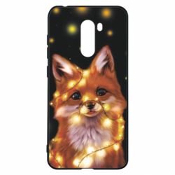 Чохол для Xiaomi Pocophone F1 Fox And Christmas Lights - PrintSalon