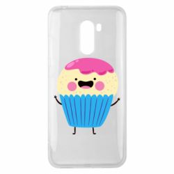 Чехол для Xiaomi Pocophone F1 Funny cupcake with smile - PrintSalon
