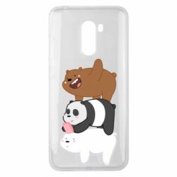 Чехол для Xiaomi Pocophone F1 Гризли Панда и Белый - PrintSalon