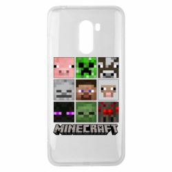 Чохол для Xiaomi Pocophone F1 Minecraft character heads - PrintSalon