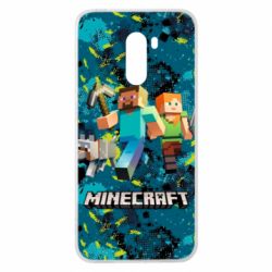 Чохол для Xiaomi Pocophone F1 Minecraft Steve Alex And Dog - PrintSalon